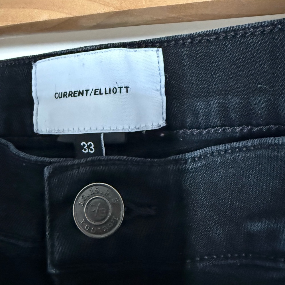 Current/Elliott Washed Black High-Rise Denim